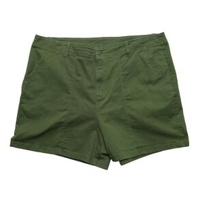 Columbia Green Shorts Womens 18W Stretch Cotton Hiking Outdoor Plus